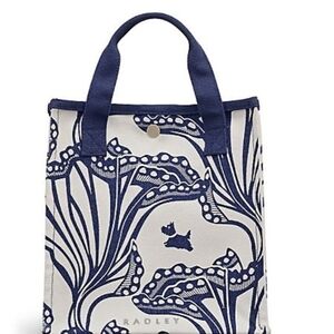 Navy and White Tote Bag